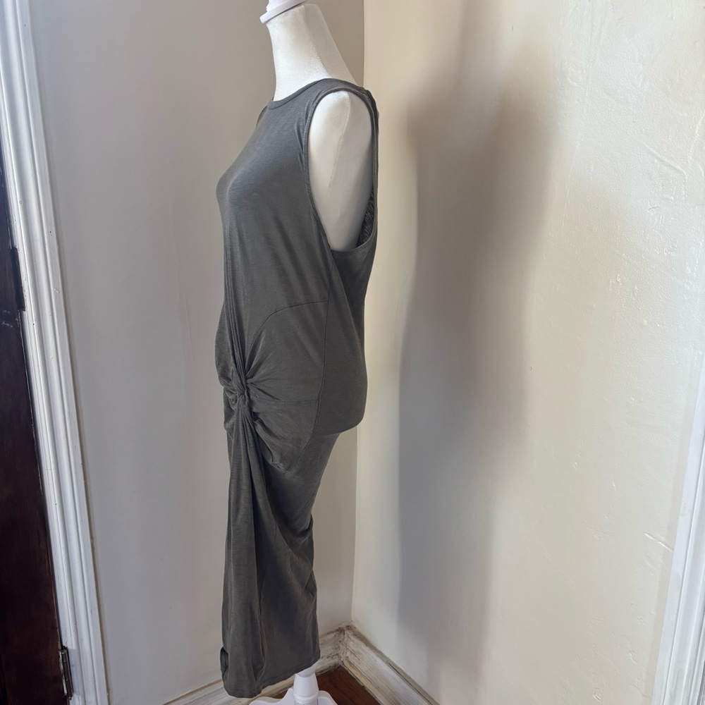 Anthropologie Stateside Sleeveless Olive Green Twist Front Tee Maxi Dress - Picture 4 of 9